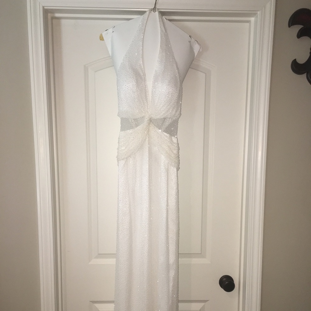 White beaded gown